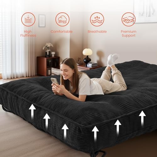 8" Futon Mattress Queen Size, Futons Sofa Bed Sleeper Couch Bed, Roll Up...