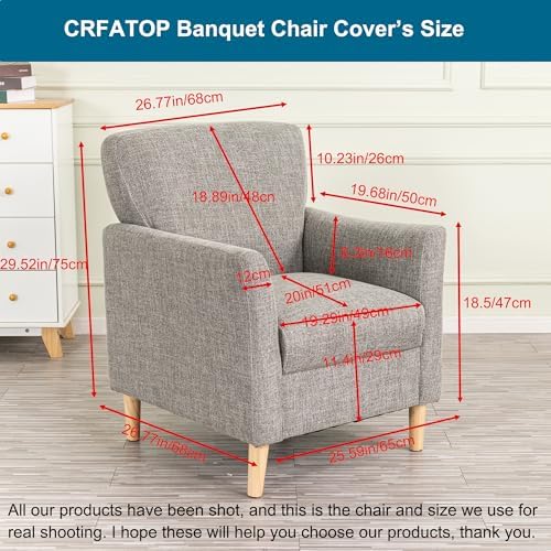 CRFATOP Accent Chair Cover, Stretch Armchair Slipcover for Living Room,45