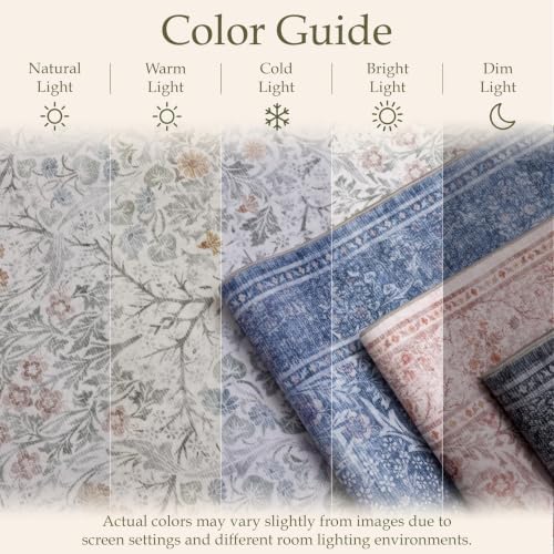 JOLLYVOGUE 8x10 Area Rugs for Living Room, Washable Rug, Beige