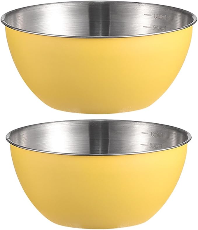 Stainless Steel Salad Bowls Set of 2, 1.27 Quart Mixing Bowls by AIYoo