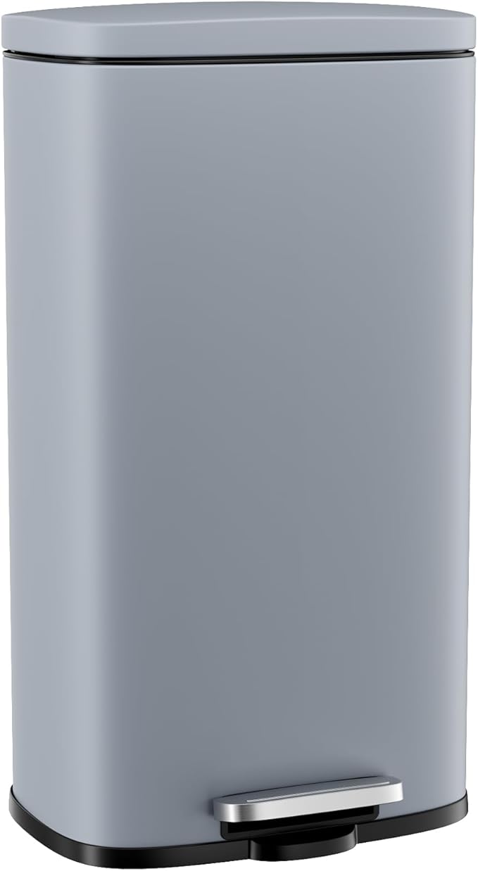 Arlopu 8/13.2 Gallon Step Trash Can, Stainless Steel Garbage Bin, Soft-Close by Arlopu