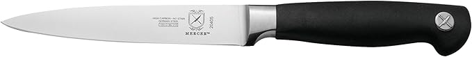 Mercer Culinary M20050 Genesis 6-Piece Wood / Glass Knife Block Set - Image 7
