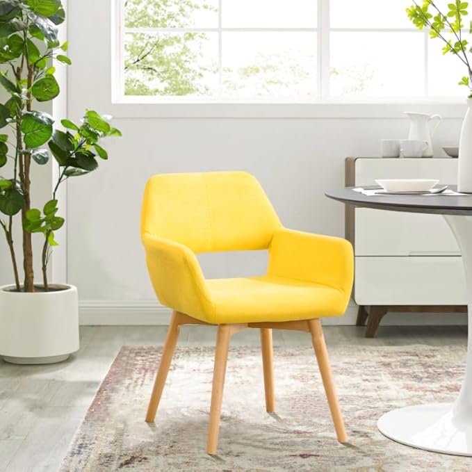 Desk Chair No Wheels Vanity Chair Comfy Accent Chair for Living Dining Room B...