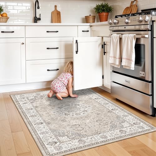Washable Hallway 3x4 Floor Mats: Farmhouse Non-Slip Kitchen Sink Area Rug Wat...