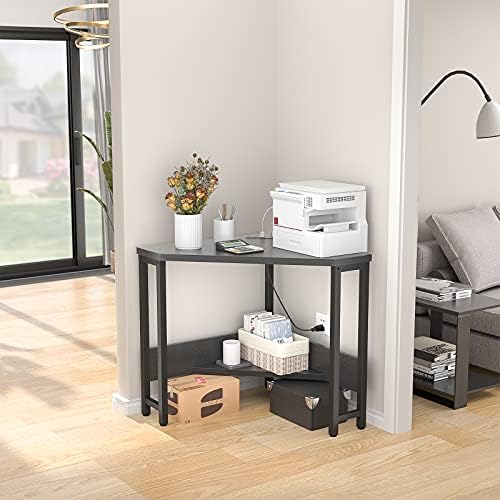 Armocity Corner Desk Small Desk with Outlets Corner Table for Small Space, Co...