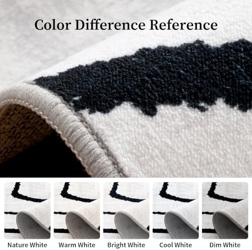 YIHOUSE 8x10 Washable Modern Abstract Black White Area Rug