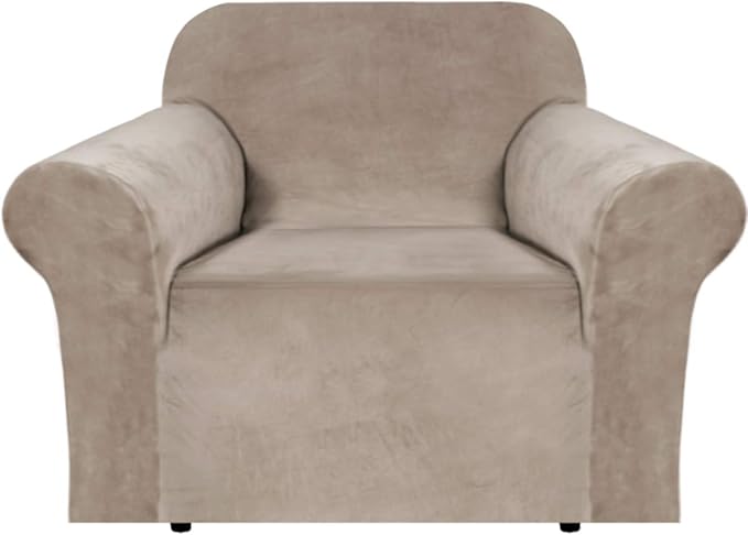 H.VERSAILTEX Stretch Velvet Armchair Cover Couch Covers 1 Cushion Chair by HVERSAILTEX