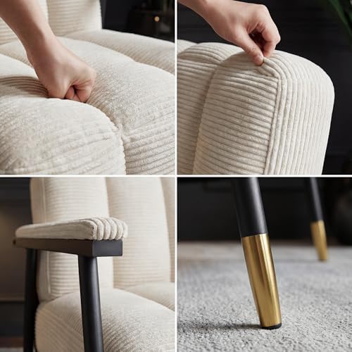 Homkdom Corduroy Accent Chair,Set of 2 Reading Chair for Living Room