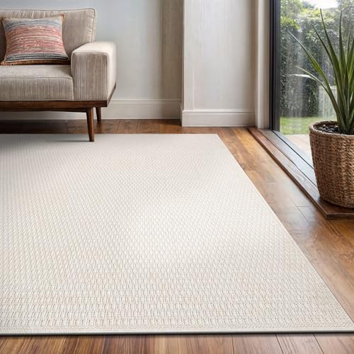 Luul Home Easy Jute Rugs 6x9 White Color Living Room Indoor Outdoor Area Rug ...
