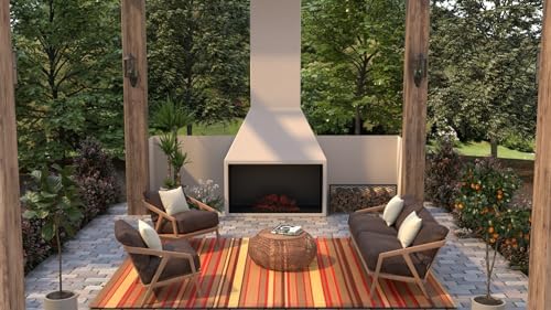 Mad Mats Geometric Stripe 5x8 Brown Outdoor Rug, Reversible Plastic Mat for P...
