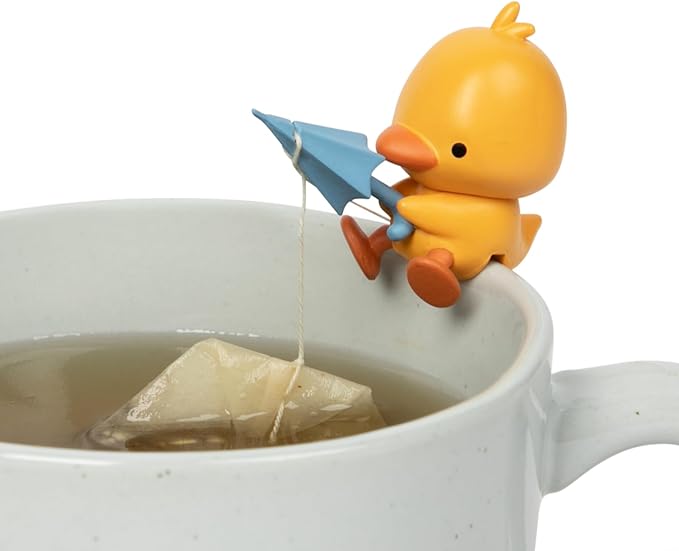 Tea Mates - 1pc Cute Fishing Duck - Tea Bag Holder and String Rest - Tea by Unknown