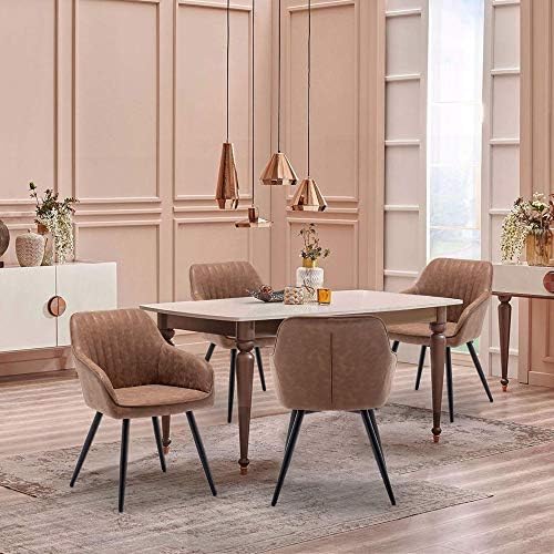 annjoe Faux Leather Accent Arm Chairs for Living Room Leisures/ Upholstered C...