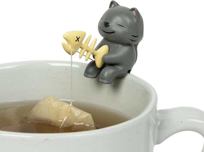 Tea Mates - 1pc Cute Fishing Cat - Tea Bag Holder and String Rest - Tea by Unknown