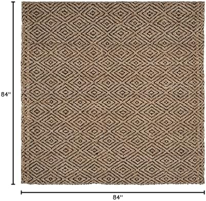 SAFAVIEH Natural Fiber Collection Area Rug - 7' Square, Natural & Bla...