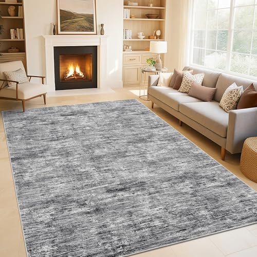 Garvee 10x13 Area Rugs for Living Room Solid Color Washable Rug, Light Grey