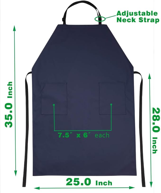 VWELL Waterproof Rubber Vinyl Apron W/ 2 Pockets - Image 6
