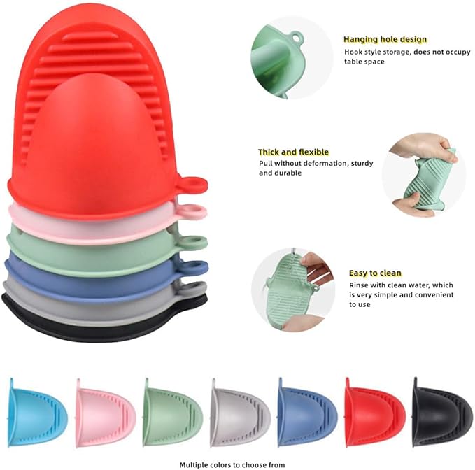 Mini Oven Gloves Silicone Heat Resistant Cooking Pinch Mitts Potholder - Image 6