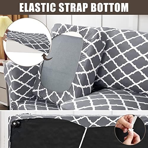 SearchI Stretch Sofa Cover Printed Couch Covers, Floral Pattern 2 Piece Armch...