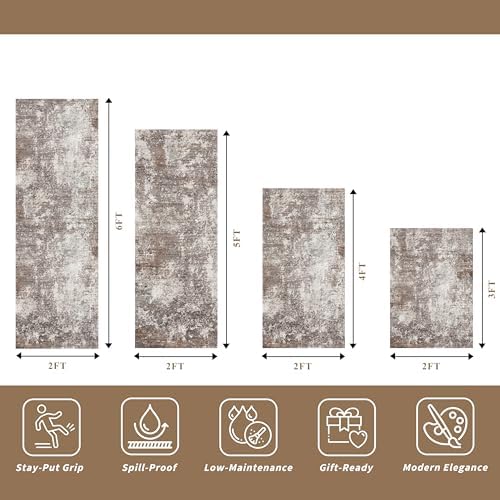 4-piece kitchen rug set with runner – washable shown in use