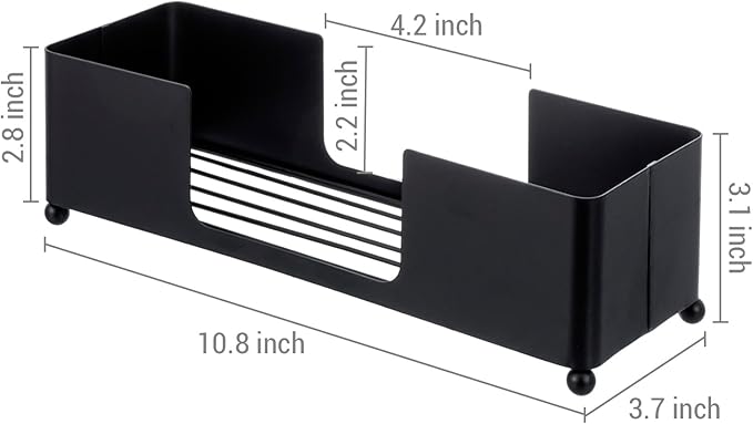 MyGift Modern Matte Black Metal Tabletop Folded Paper Hand Towel Holder - Image 5