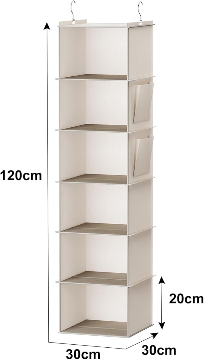 YOUDENOVA Hanging Closet Organizer, 6-Shelf Closet Hanging Storage - Image 3