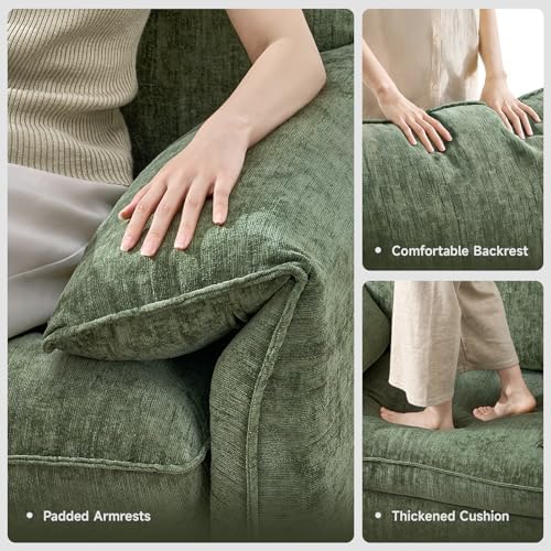 Oversized Accent Chair, Chenille Fabric Reading Chair Beige