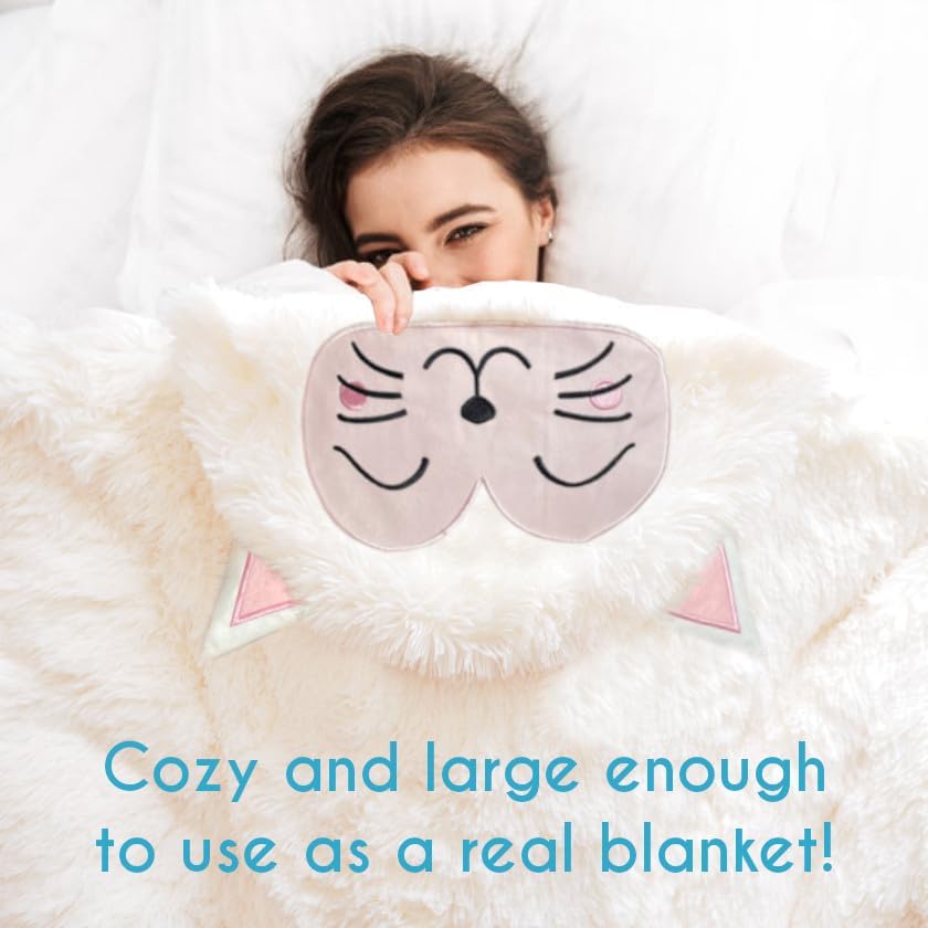 Evovee Cat Blanket for Adults Animal Sherpa Fleece Cat Lovers Gifts for Girls Women Men Kids Fluffy Decor Plush Throw