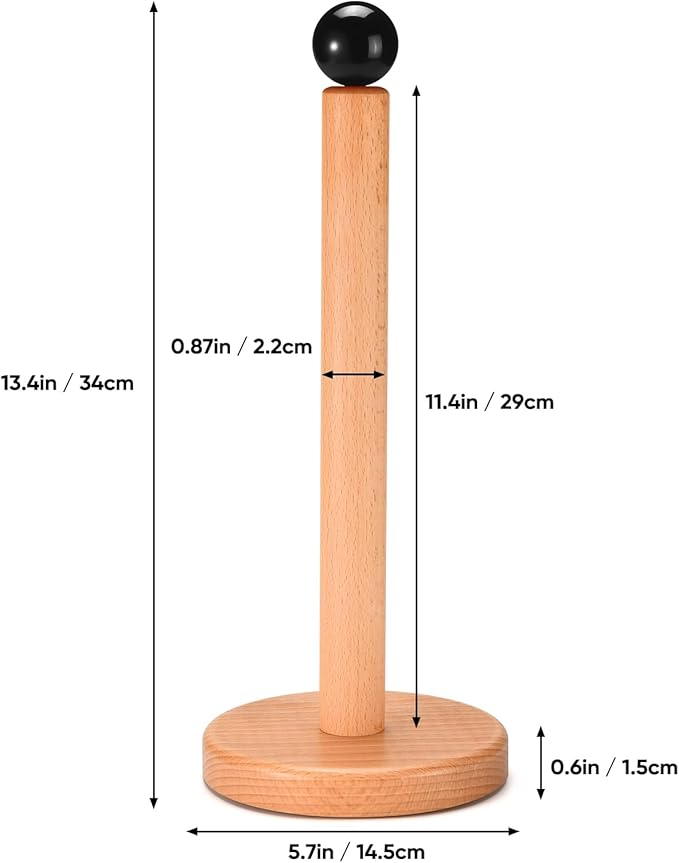 Paper Towel Holder, Wooden Kitchen Roll Stand - Image 7
