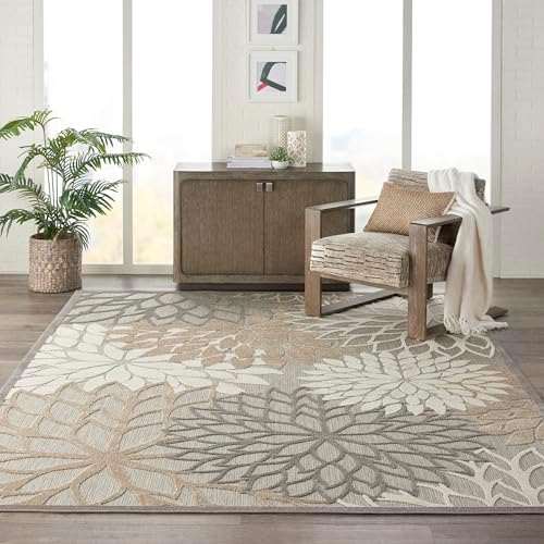 Nourison Home Aloha Natural 7' x 10' Area Rug - Easy Clean, Non Shedd...