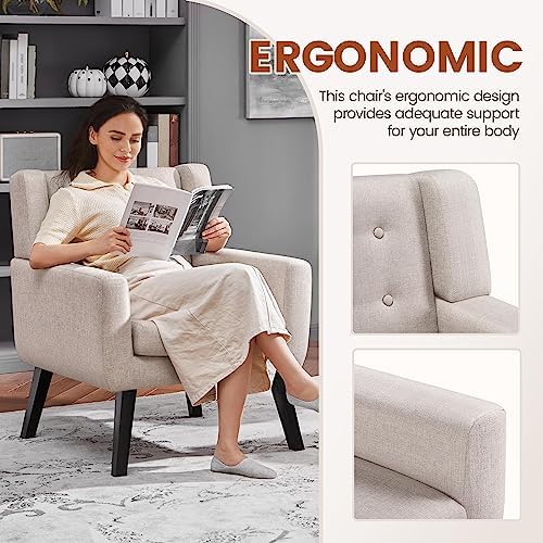 Yaheetech Accent Chairs Set of 2, Living Room Chairs Set, Beige