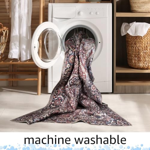 Keen Home Design Vintage Washable Area Rug, Non-Slip Low Pile, 5x7