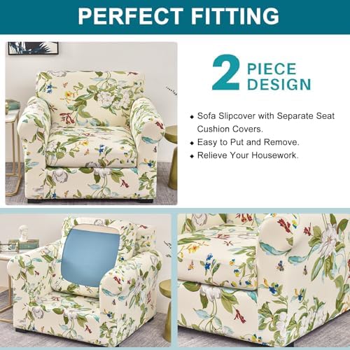KRFOONN 2 Piece Chair Covers Armchair Sofa Couch Slipcover, Small, 28