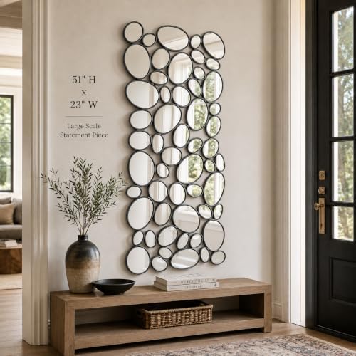 Black Wall Mirrors Decorative - 51"x23" Large Modern Wall Mirror fo...