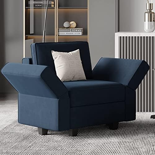 Belffin Modular Sectional Arm Accent Chair with Storage Seat Velvet Armchair ...