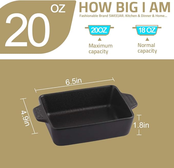 Sweejar Ceramic Baking Dish, Rectangular Small Baking Pan - Image 5