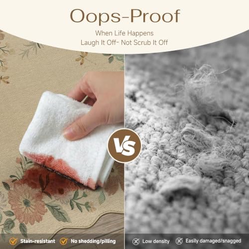 PureCozy Outdoor Paito Rug 8x10 Easy Jute Neutral Area Rug Washable Carpet