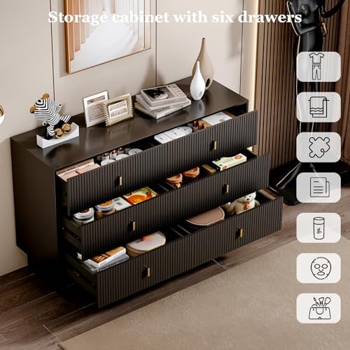 Chrangmay Modern Chest of Drawers with 6 Drawers,Deep Drawers,Clothes Organiz...