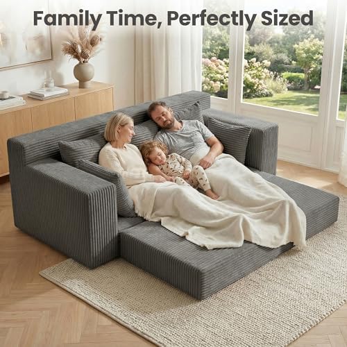 JUIKURY Boneless Couch 70 inch: 3-in-1 Convertible Sofa Bed Futon Couch Bed, ...