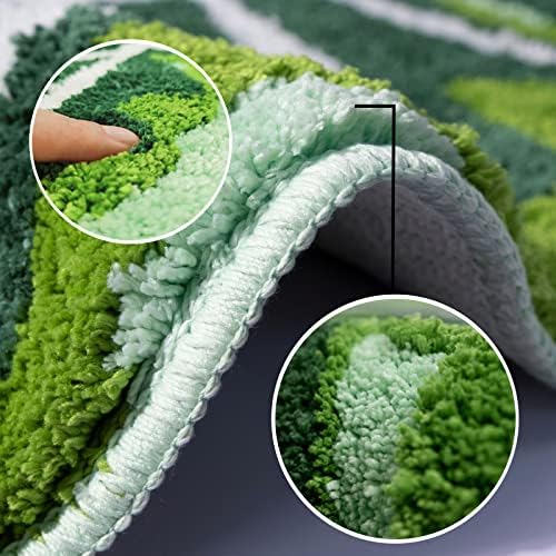 Kids Rug Green Leaf Area Rug for Nursery Cute Bath Mat Non Slip Small Preppy ...