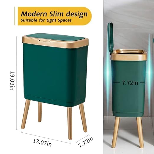 Procade Trash Can with Lid, Small Bathroom Garbage Can with Lid, Plastic Trash