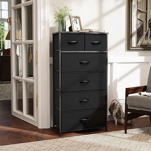 Tall Dresser for Bedroom, Fabric Storage Tower with 6 Drawers