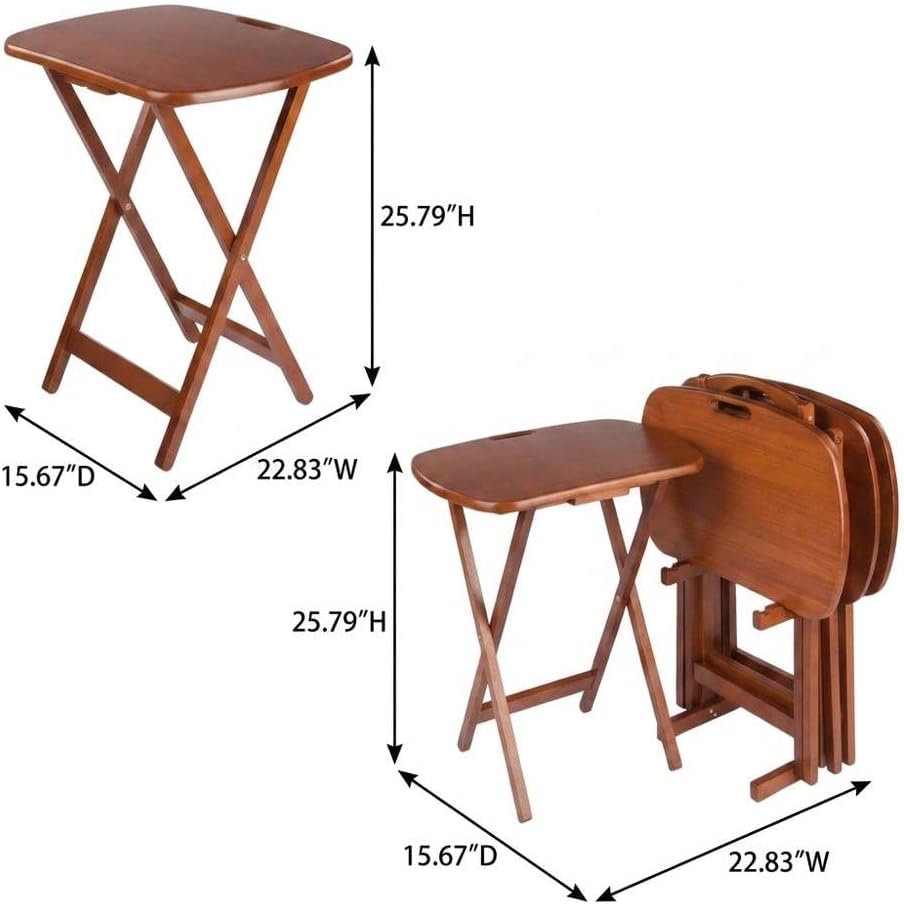 Furnifact Brown Snack Table Set, Modern Design, Versatile for Home, Living Ro...