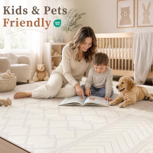pmtsns Area Rugs 8x10 Washable Rug for Living Room(Beige, 8'x10')
