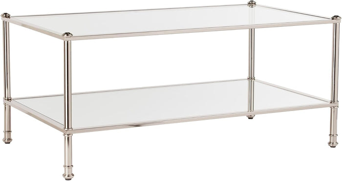 Paschall Glass Top Coffee Table in Silver