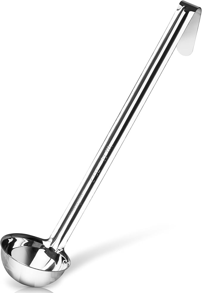 Whysko Soup Ladle Stainless Steel, 2 oz Metal Ladle Spoon, Rustproof Heat by WHYSKO