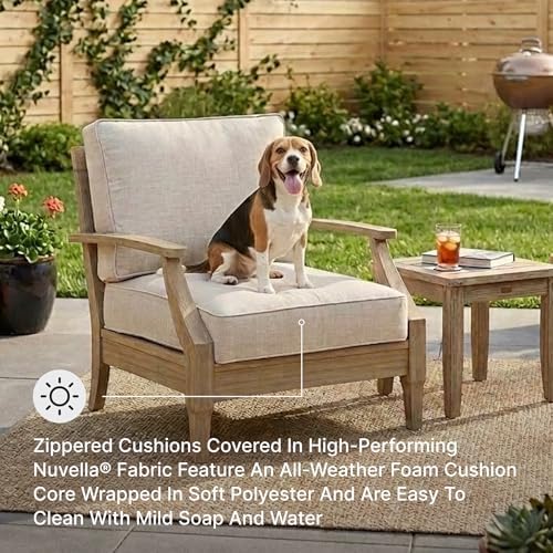 Signature Design by Ashley Clare View 1-Piece Outdoor Lounge Chair, Beige