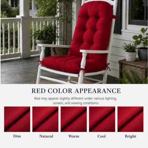 Rocking Chair Cushions Set of 2, Outdoor Thick Adirondack Chair Cushions, Hig...