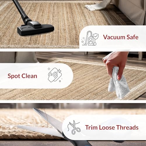 nuLOOM Rikki Off White Bordered Power Loomed Area Rug, 5' x 8'