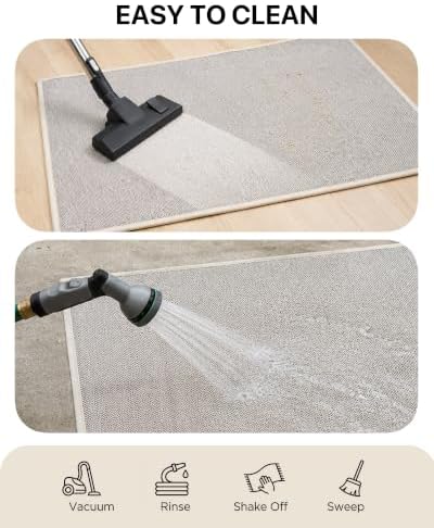 Door Mat Indoor Entrance, 5' x 7' Ultra Thin Non Slip Large Doormat w...
