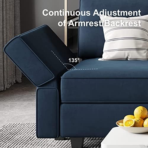 Belffin Modular Sectional Arm Accent Chair with Storage Seat Velvet Armchair ...